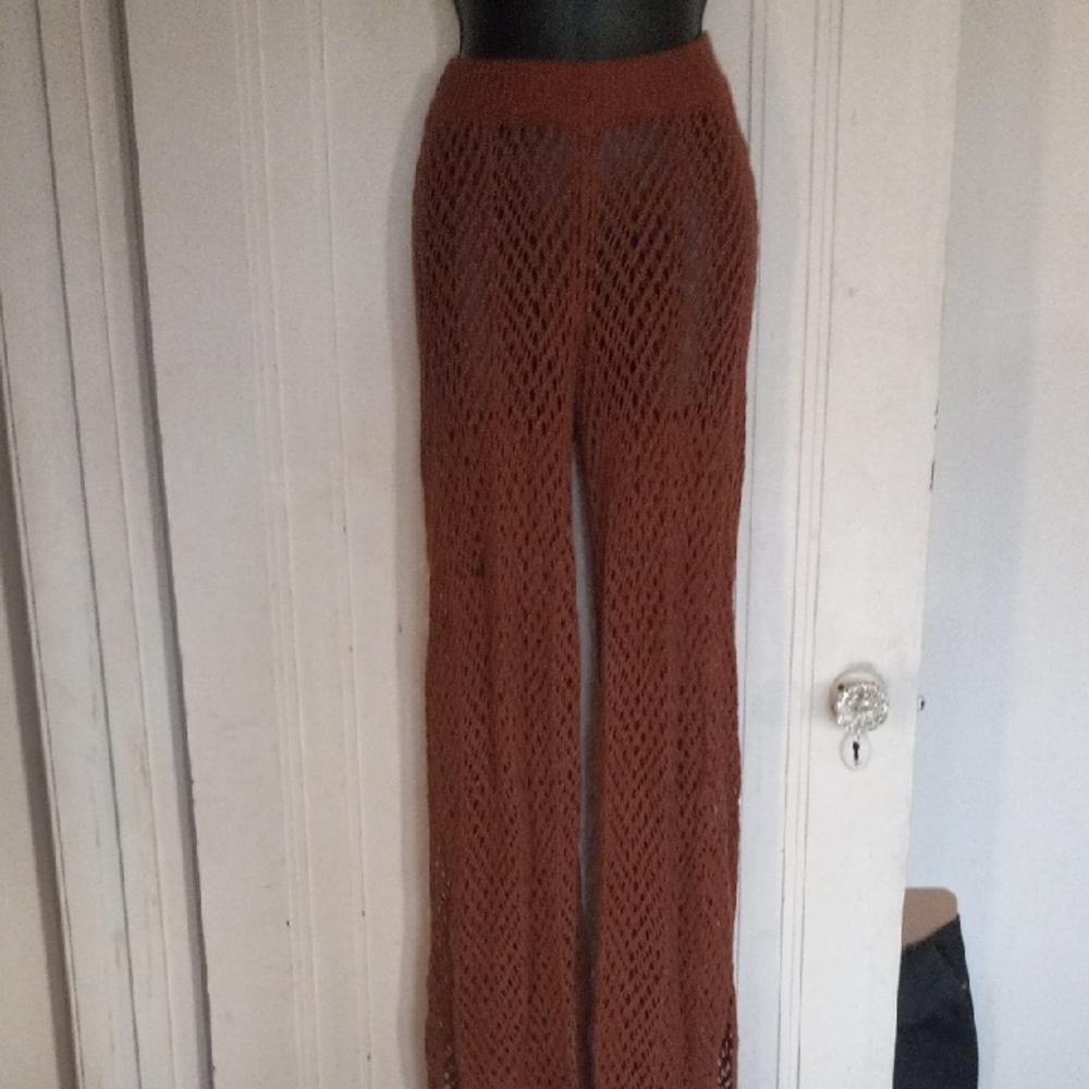 Wild Fable Brown Crochet Wide Leg Pants